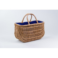 Korb-Tasche mit Stoff, blau