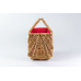 Korb-Tasche mit Stoff, rot