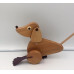 Schiebespielzeug Dackel aus Holz, Kinderspielzeug, Watschel-Hund auf Rädern